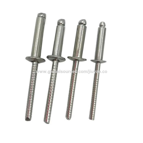 Venta caliente 3/16*40 remache ciego de tipo abierto personalizado en remache ciego de acero inoxidable alargado con mandril de rosca
