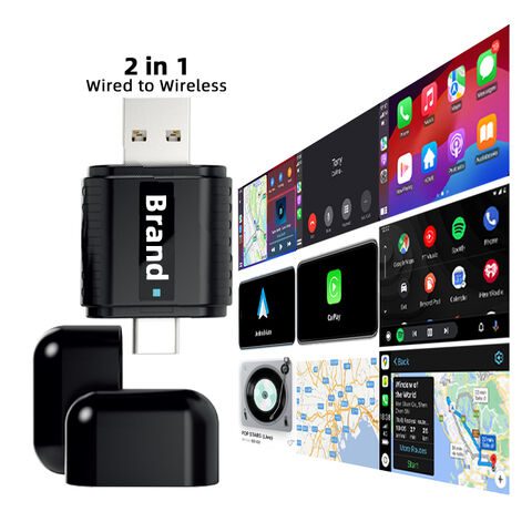 Private Tooling Beliebtes Carplay Android Auto 2 in 1 Carplay Mini Carplay USB Dongle Kabelgebundener zu kabellosem Adapter