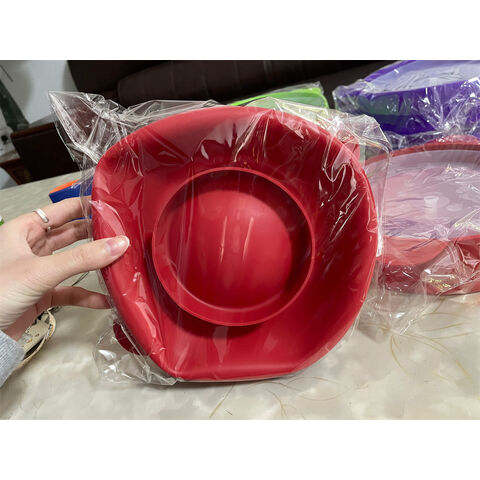 Bol para palomitas de maíz de silicona multicolor reutilizable y resistente al calor con tapa