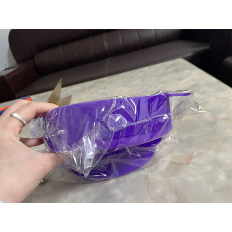 Bol para palomitas de maíz de silicona multicolor reutilizable y resistente al calor con tapa