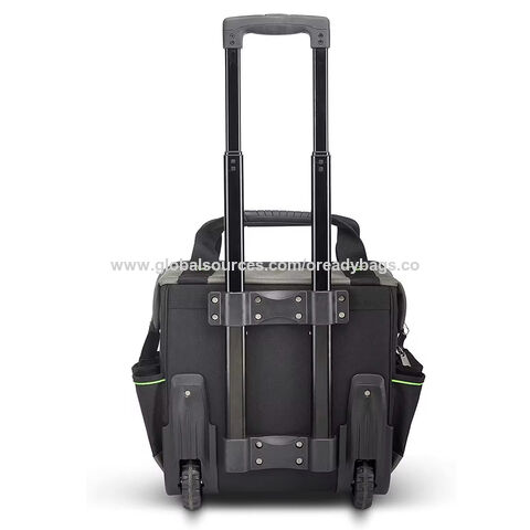 Mala de Ferramentas com Rodas Reforçada para Serviço Pesado com Múltiplos Compartimentos, Base Reforçada e Tecido Oxford 1680D Resistente às Intempéries. Fabricação OEM ODM personalizada.