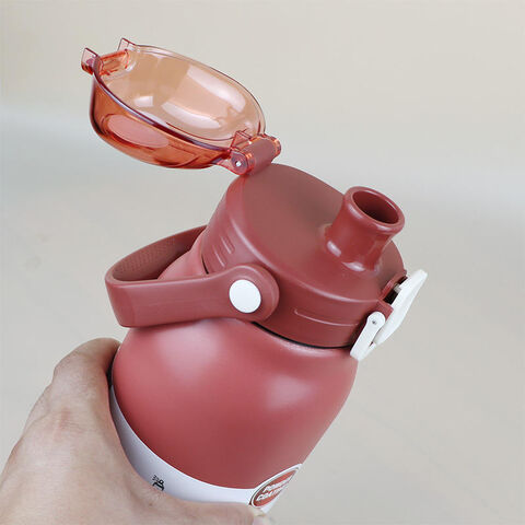 316 Edelstahl Thermosflasche mit großem Fassungsvermögen, tragbarem Griff, für Outdoor, Fitnessstudio, Sport, mit Strohhalm