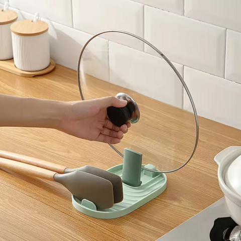 Suporte para Tampa de Panela, Espátula, Hashis, Utensílios de Mesa, Organizador de Bancada à Prova de Óleo, Prateleira de Utensílios de Cozinha