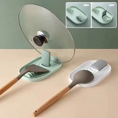 Suporte para Tampa de Panela, Espátula, Hashis, Utensílios de Mesa, Organizador de Bancada à Prova de Óleo, Prateleira de Utensílios de Cozinha