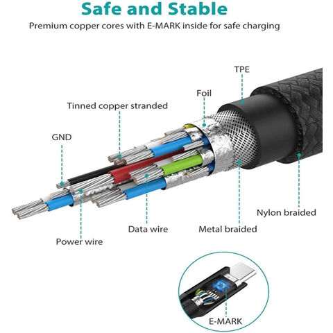 Nuevo Cable de Datos USB Tipo C a Tipo C 3.1/3.2 de Alta Velocidad, Transferencia de Datos a 20 Gbps, Salida de Video 4K, Carga Rápida de 240W 5A - ¡Oferta!