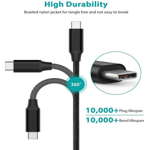 Cable USB C de Alta Calidad 1m 2m Trenzado 3.2 20Gbps Tipo C a C Cable de Datos Soporte Logo y Color Personalizado Para Teléfono Laptop SSD HDD