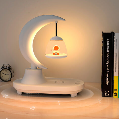 Lâmpada Astronauta 7 Cores com Carregador Sem Fio, Caixas de Música, Alto-falante Bluetooth, Lâmpada de Mesa LED Touch USB Recarregável para Cabeceira