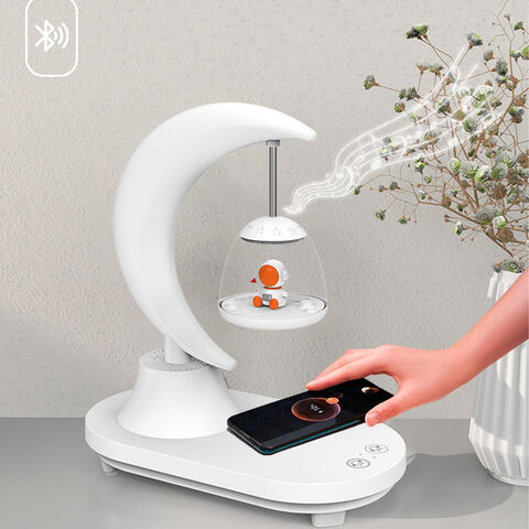 Lâmpada Astronauta 7 Cores com Carregador Sem Fio, Caixas de Música, Alto-falante Bluetooth, Lâmpada de Mesa LED Touch USB Recarregável para Cabeceira