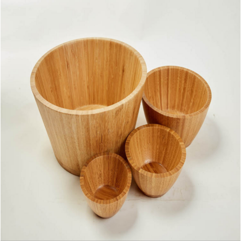 Pequeños cuencos de bambú para ensalada, cuencos de bambú para comidas de restaurante y hotel