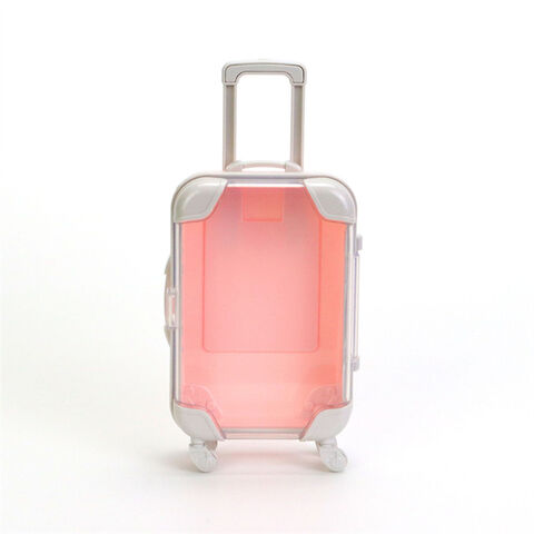 Organizador de escritorio transparente con múltiples compartimentos en forma de equipaje para material de oficina, caja de belleza, organizadores de escritorio. Maleta ligera.
