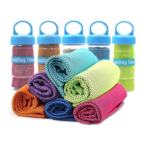 Serviettes de sport rafraîchissantes avec logo personnalisé, serviettes de sport en microfibre pour la transpiration, serviettes rafraîchissantes pour la transpiration, serviette fraîche en polyester pour le cou et le visage