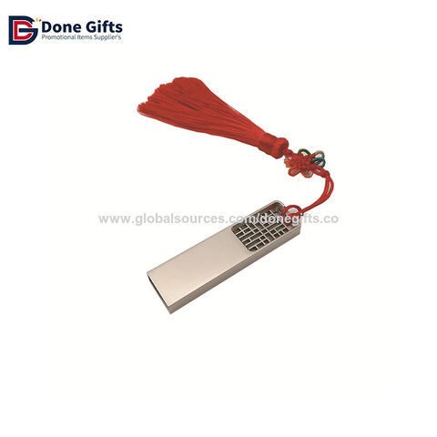 Werbe-USB-Sticks, drehbarer USB-Stick aus Metall mit Loch und Schlüsselanhänger, Logogravur oder -druck, OEM/ODM