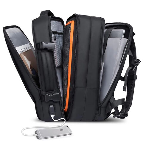 Sac à Dos Imperméable pour Ordinateur Portable avec Port USB, Doublure PVC et Système de Transport - Sac de Voyage Extensible pour Week-End, Affaires et École