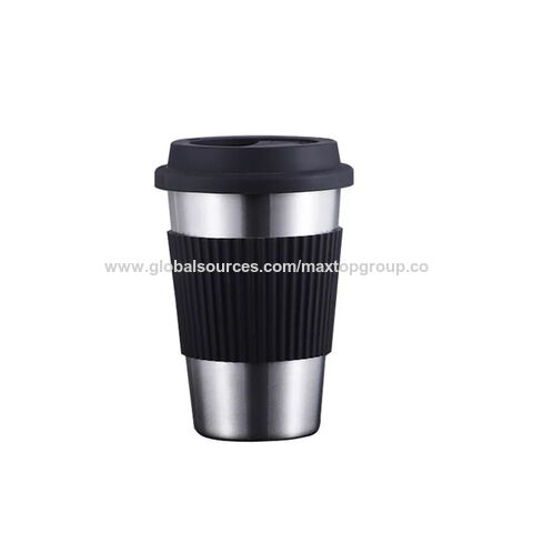 Couvercle en Silicone OEM Anti-Brûlure, Tasse en Acier Inoxydable SUS 304, Paille Réutilisable, Gobelet Eau/Bière