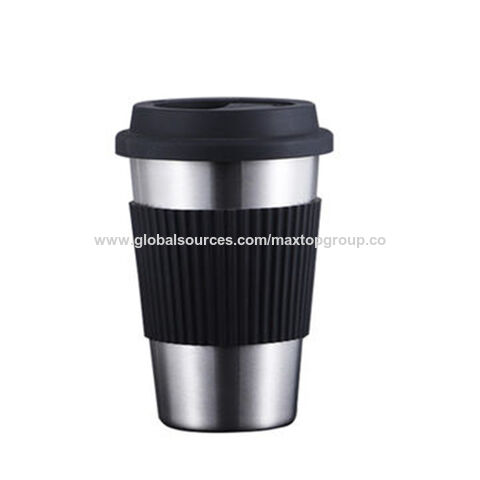 Couvercle en Silicone OEM Anti-Brûlure, Tasse en Acier Inoxydable SUS 304, Paille Réutilisable, Gobelet Eau/Bière