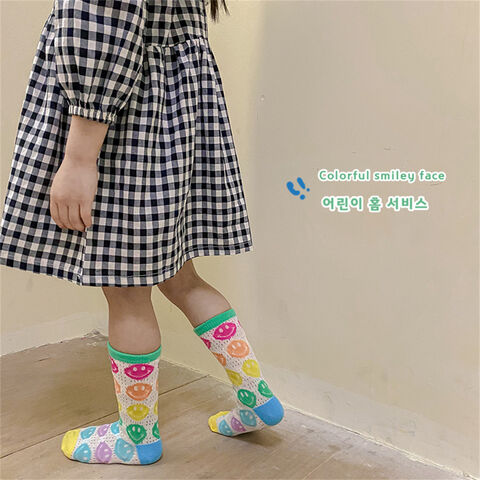 Grosir kaus kaki anak-anak musim semi dan panas kotak-kotak, desain anak anjing kartun, kaus kaki jaring bernapas Kasi