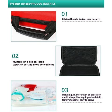 Trousse de premiers secours de voyage, grande trousse médicale de premiers secours portable, kit de sauvetage pour extérieur, voiture, portable, médecine familiale, trousse médicale d'urgence