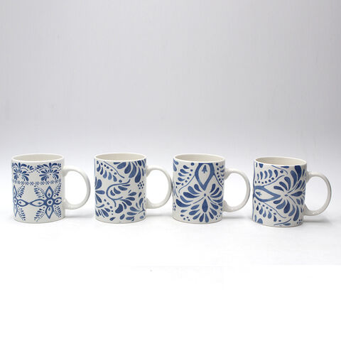 Taza de café de cerámica de sublimación blanca DIY de tendencia de 2021, caja de regalo personalizada y logotipo