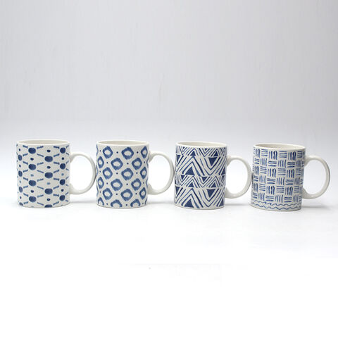 Taza de café de cerámica de sublimación blanca DIY de tendencia de 2021, caja de regalo personalizada y logotipo