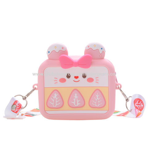 Bolsos de Silicona con Correa Ajustable, Diseño de Fresa, Suaves, de Un Solo Hombro para Niñas - Directo de Fábrica