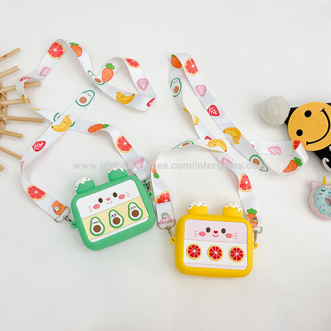 Bolsos de Silicona con Correa Ajustable, Diseño de Fresa, Suaves, de Un Solo Hombro para Niñas - Directo de Fábrica