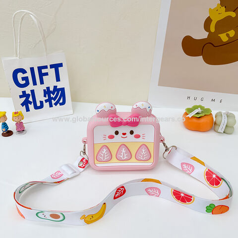 Bolsos de Silicona con Correa Ajustable, Diseño de Fresa, Suaves, de Un Solo Hombro para Niñas - Directo de Fábrica