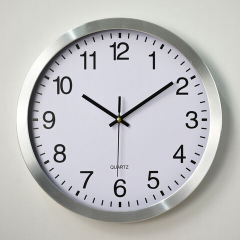 Reloj de pared moderno de metal de aluminio con esfera impresa personalizada, reloj de cuarzo redondo decorativo