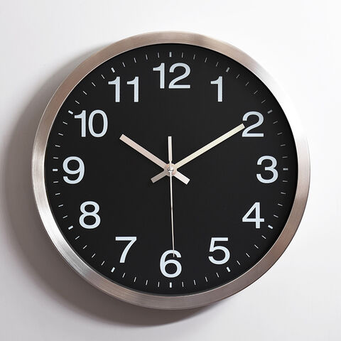 Reloj de pared moderno de metal de aluminio con esfera impresa personalizada, reloj de cuarzo redondo decorativo