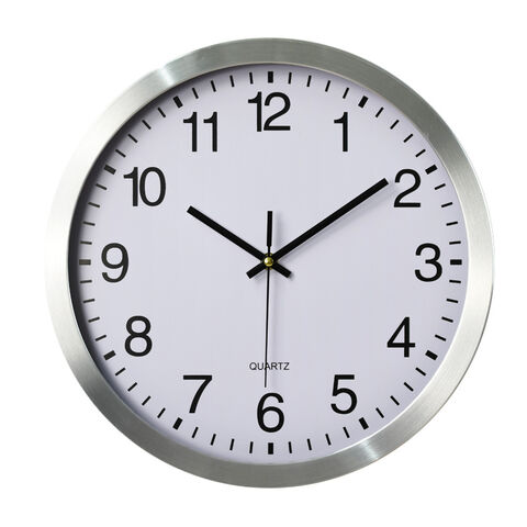 Reloj de pared moderno de metal de aluminio con esfera impresa personalizada, reloj de cuarzo redondo decorativo