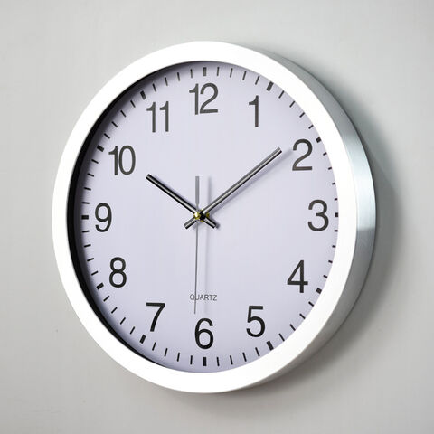 Reloj de pared moderno de metal de aluminio con esfera impresa personalizada, reloj de cuarzo redondo decorativo