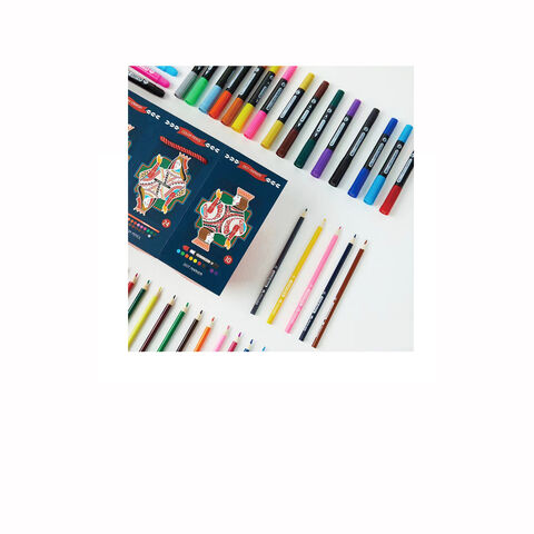 Ensemble d'art Super Mega pour enfants de 208 pièces, dessin et coloriage complets, version en anglais et russe avec chevalet