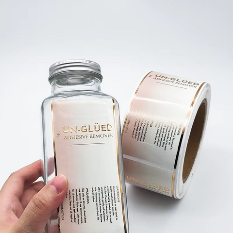 Étiquettes adhésives imperméables à prix d'usine pour bouteilles cosmétiques