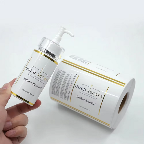 Étiquettes adhésives imperméables à prix d'usine pour bouteilles cosmétiques