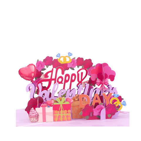 Cartes de vœux pop-up 3D "Je t'aime" Cadeau de Saint-Valentin pour enfants - Cartes pop-up personnalisées en gros