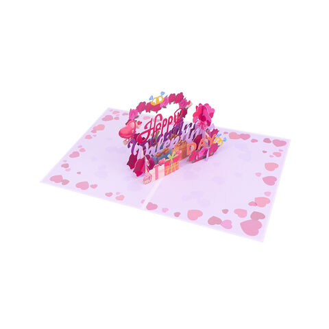 Cartes de vœux pop-up 3D "Je t'aime" Cadeau de Saint-Valentin pour enfants - Cartes pop-up personnalisées en gros