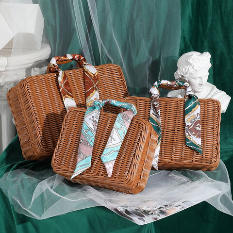 Cajas de Regalo Vintage de Mimbre para Mini Almacenamiento