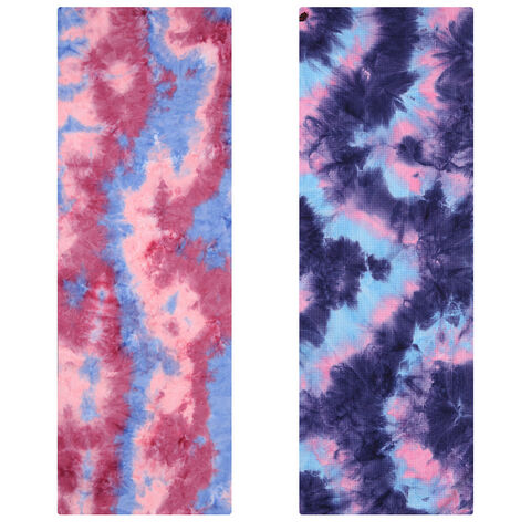 Custom Printed Tie-dyed Yoga Mat Towel Super Water Absorbent Microfiber Yoga Towel With Carrying Mesh Bag