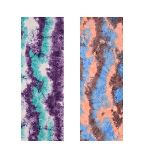 Custom Printed Tie-dyed Yoga Mat Towel Super Water Absorbent Microfiber Yoga Towel With Carrying Mesh Bag