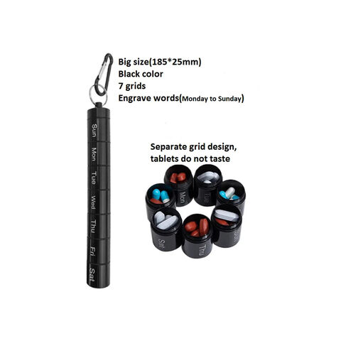 Hochwertiger 185*25mm Wochen-Pillen-Organizer für Reisen, 7-Tage-Pillendose mit einzigartigem offenem Design und großen Fächern - Ideal für Großhändler