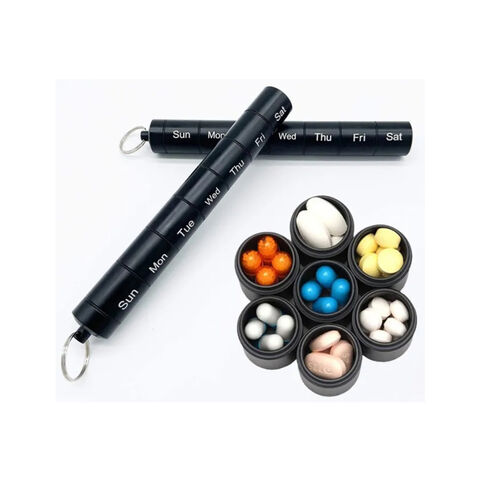 Hochwertiger 185*25mm Wochen-Pillen-Organizer für Reisen, 7-Tage-Pillendose mit einzigartigem offenem Design und großen Fächern - Ideal für Großhändler