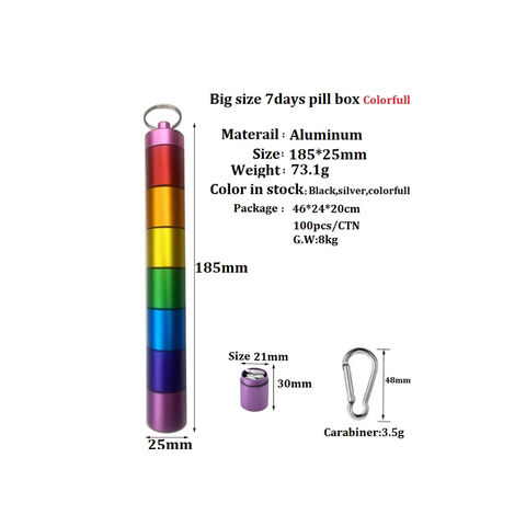 Hochwertiger 185*25mm Wochen-Pillen-Organizer für Reisen, 7-Tage-Pillendose mit einzigartigem offenem Design und großen Fächern - Ideal für Großhändler