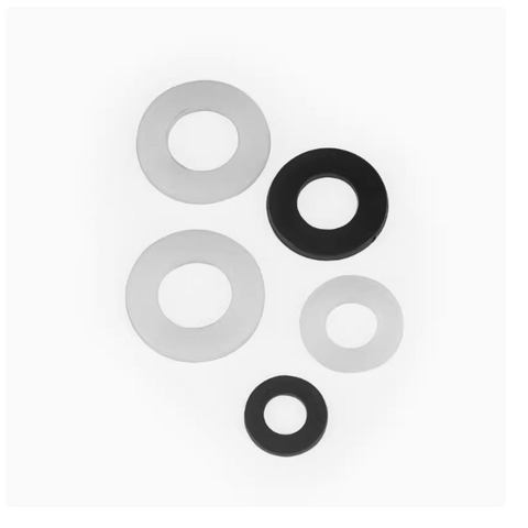 Rondelle Plate PA66, 22mm diamètre extérieur x 10mm diamètre intérieur x 2.4mm épaisseur, Nylon Blanc Noir - Rondelle Plastique