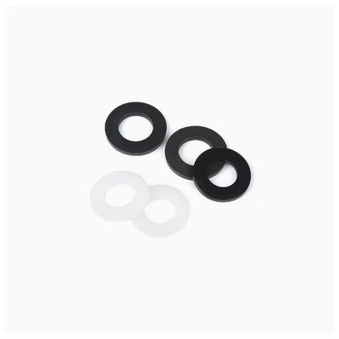 Rondelle Plate PA66, 22mm diamètre extérieur x 10mm diamètre intérieur x 2.4mm épaisseur, Nylon Blanc Noir - Rondelle Plastique