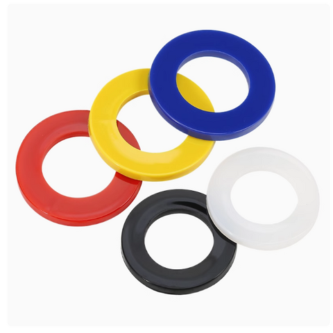 Rondelle Plate PA66, 22mm diamètre extérieur x 10mm diamètre intérieur x 2.4mm épaisseur, Nylon Blanc Noir - Rondelle Plastique