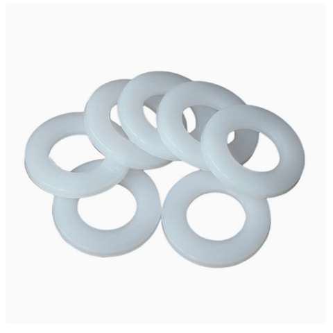 Rondelle Plate PA66, 22mm diamètre extérieur x 10mm diamètre intérieur x 2.4mm épaisseur, Nylon Blanc Noir - Rondelle Plastique