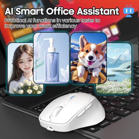 Souris Bluetooth sans fil intelligente avec saisie vocale IA, traduction Internet et recherche