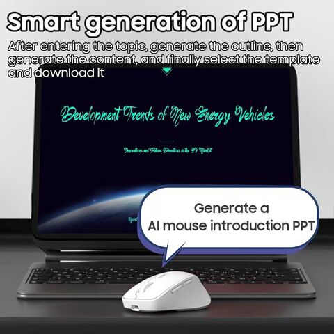 Souris Bluetooth sans fil intelligente avec saisie vocale IA, traduction Internet et recherche
