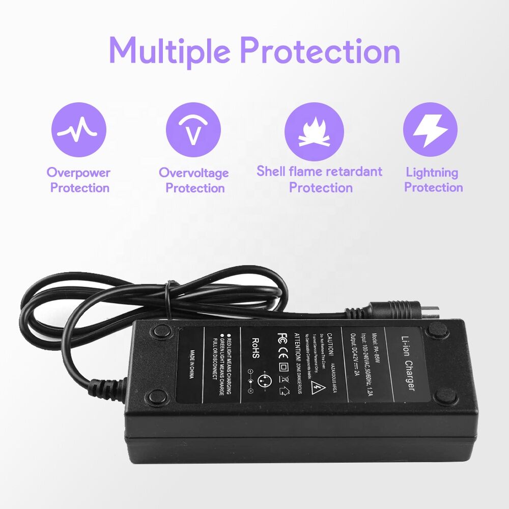 ABLEGRID 42V 2A Charger For 36V Li-ion E-bike Battery With 5.5x2.5mm DC Plug