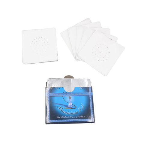 Feuilles d'aluminium prédécoupées pour narguilé shisha 12x12cm, prix de gros Chine, papier d'aluminium perforé pour narguilé shisha