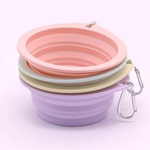 Gamelle Pliable pour Chien, Bol Alimentaire/Abreuvoir Portable pour Animaux de Compagnie, Idéal pour les Promenades, les Parcs et les Voyages avec 2 Mousquetons